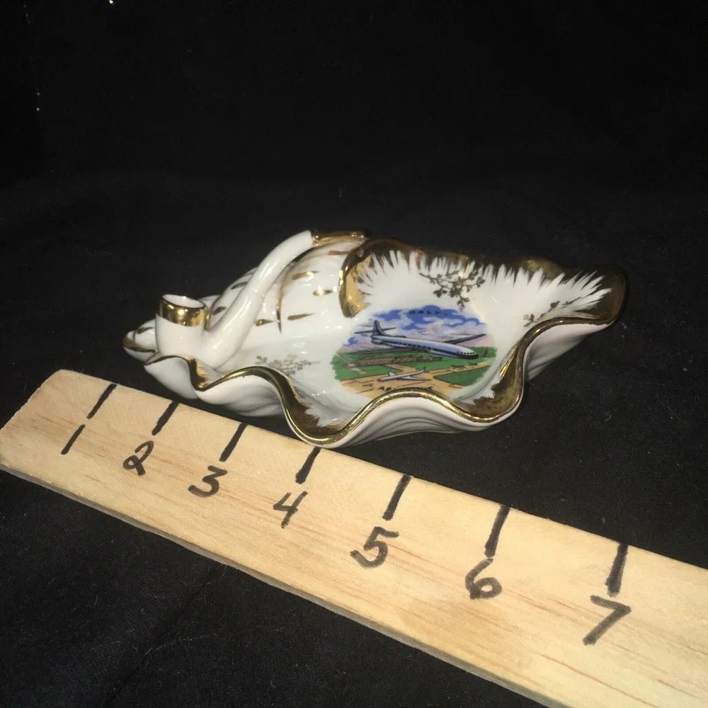 Paris-Orly Aeroport Ashtray Souvenir Vintage 3D PORCELAIN DE LIMOGES Read Descrp